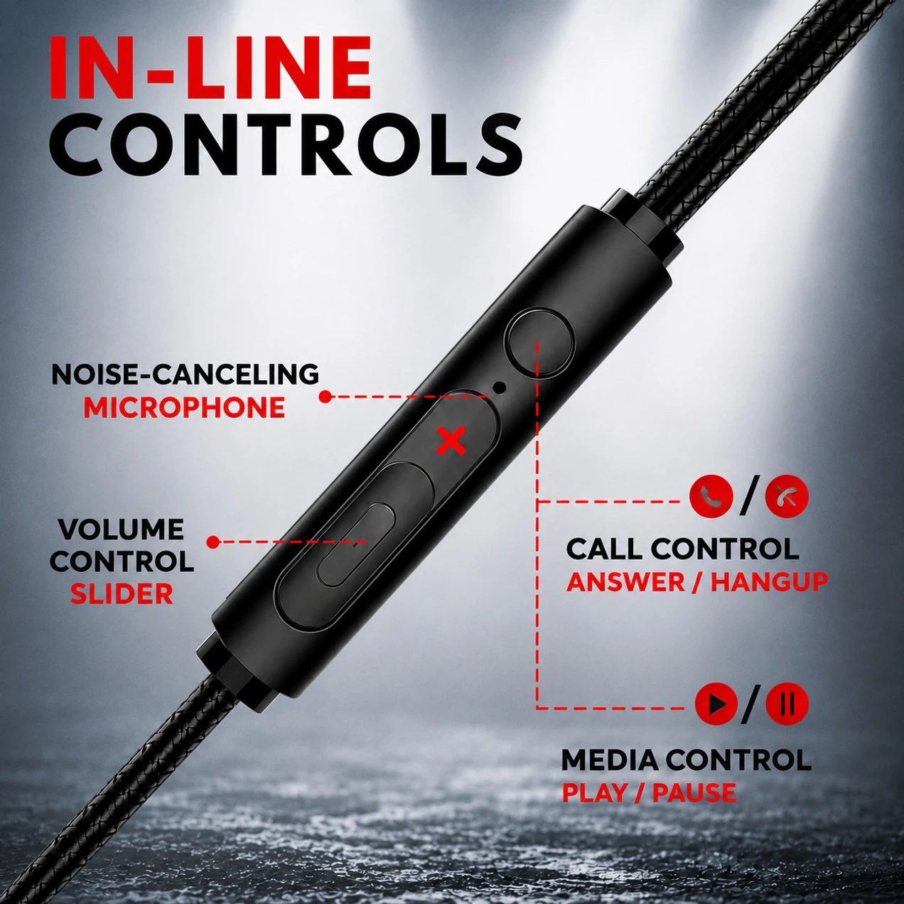 mianix Type C Gaming Earphones with Noise cancellation & Bass Wired Gaming Headset (Black, In the Ear)